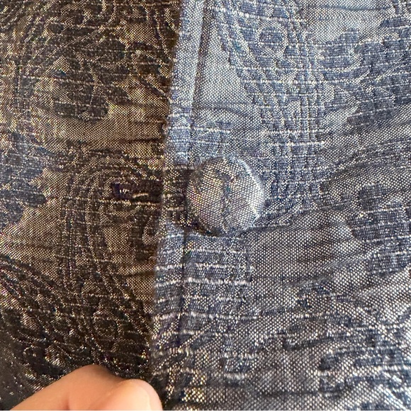 Alfred Dunner Silver Gray Metallic Paisley Blazer Jacket 3/4 Sleeve Shimmer 14P - Picture 8 of 15